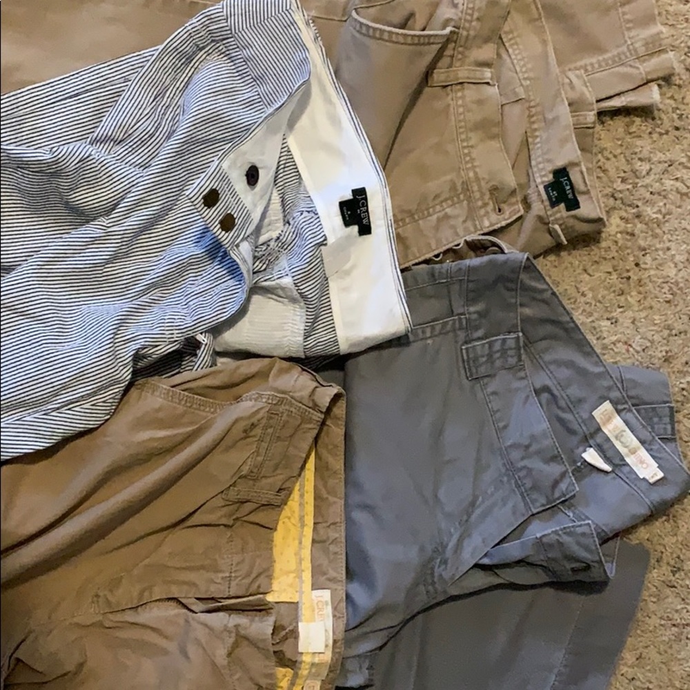 J Crew Chinos khaki, grey, seersucker